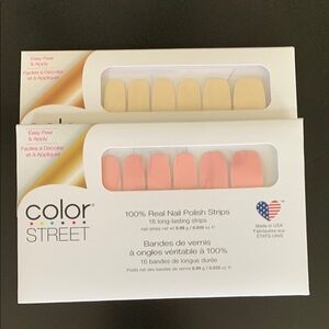 Color Street Pink and Cream Nail Polish Strips